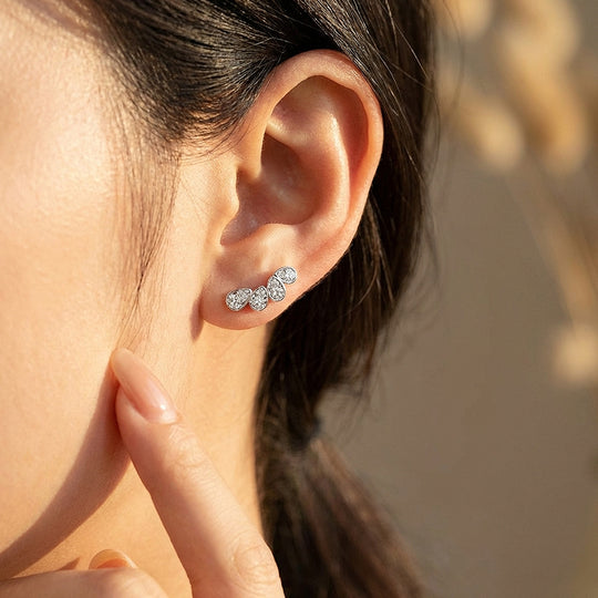 Triple Teardrop Crawler Stud Earrings | Luxe3682