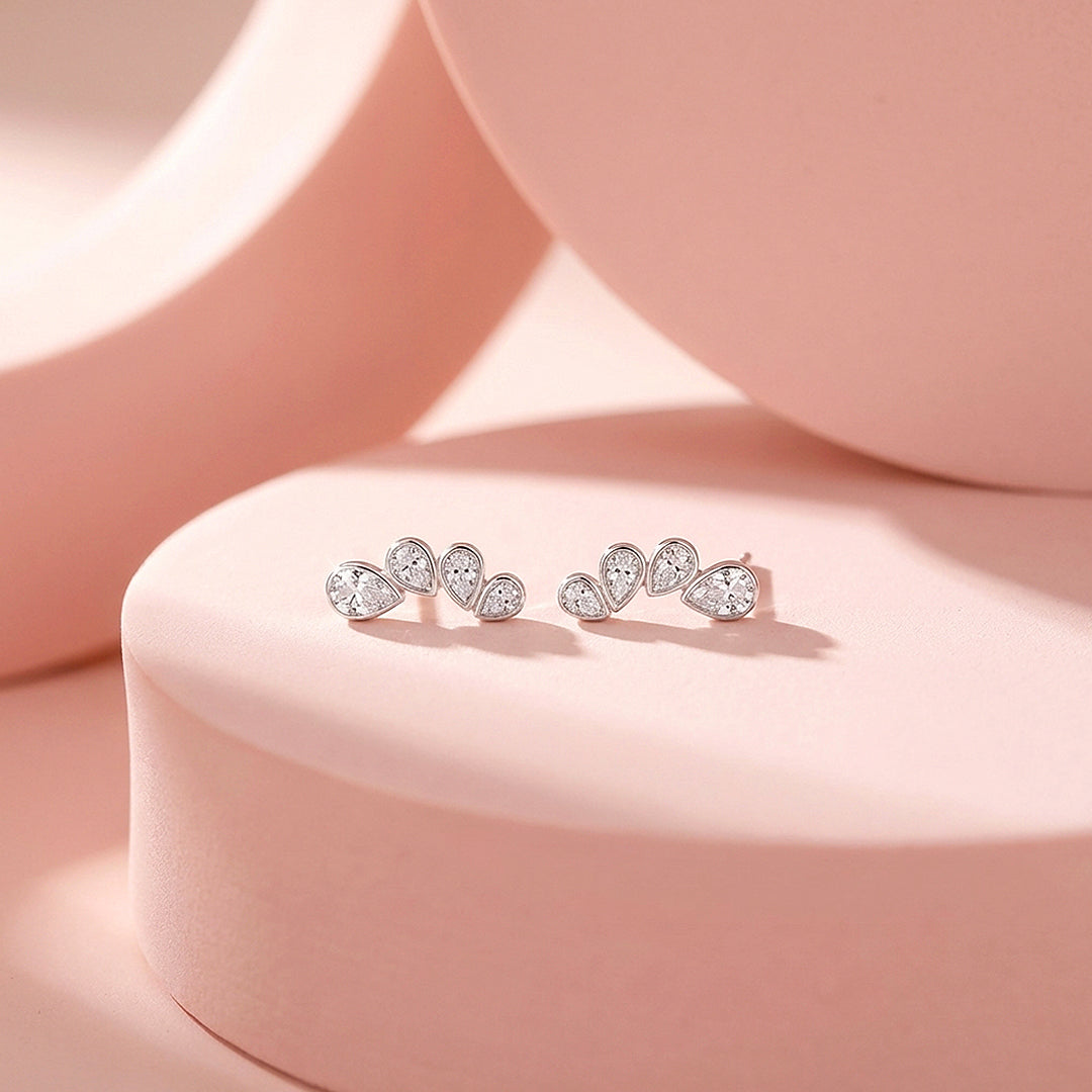 Triple Teardrop Crawler Stud Earrings | Luxe3682