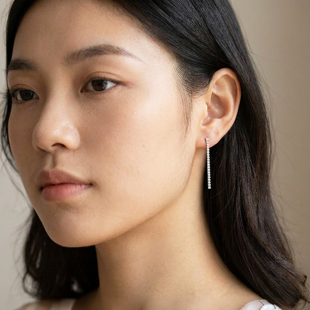 Pavé Linear Drop Earrings | Luxe3691