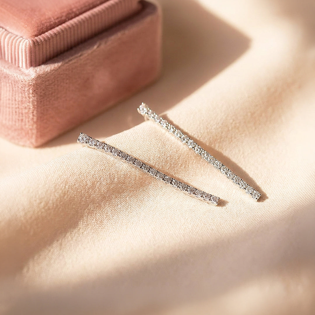 Pavé Linear Drop Earrings | Luxe3691