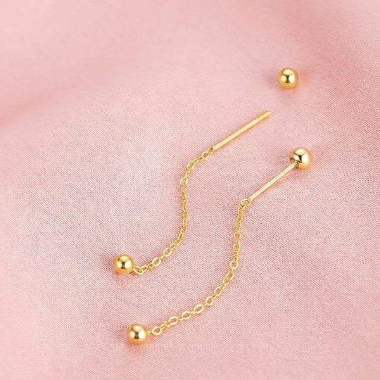 Ball &amp; Chain Drop Earrings | Luxe3693