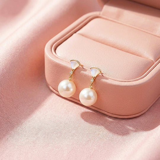 Fan &amp; Pearl Drop Earrings | Luxe3696