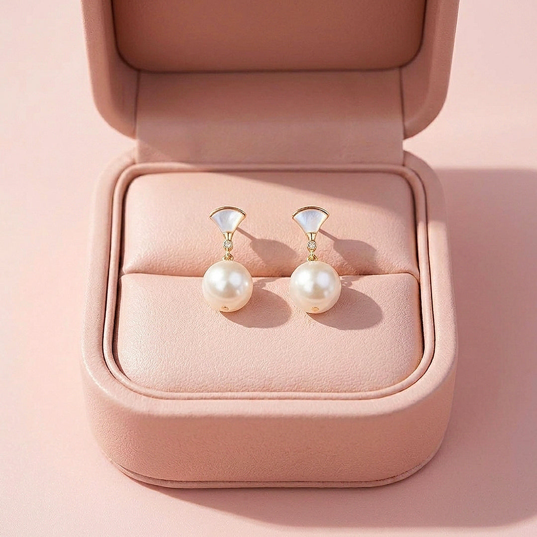 Fan &amp; Pearl Drop Earrings | Luxe3696