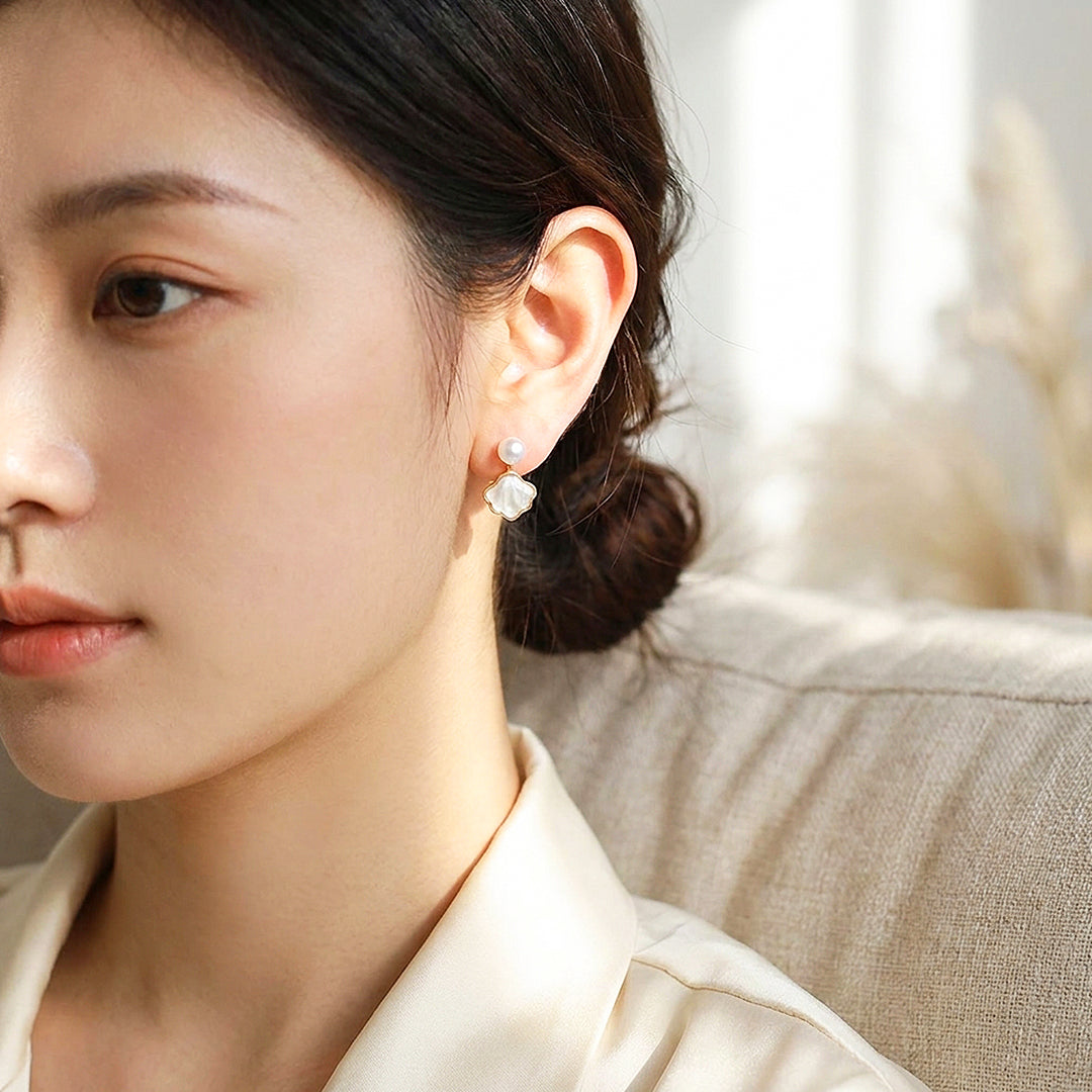 Pearl &amp; Seashell Drop Earrings | Luxe3698