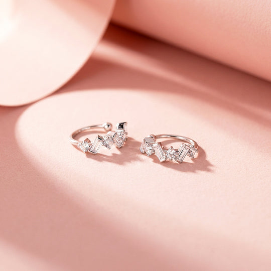 Mixed-Cut Constellation Huggie Earrings | Luxe3700