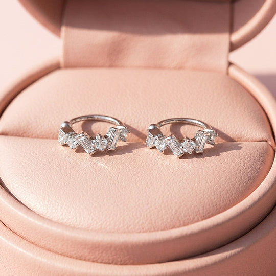 Mixed-Cut Constellation Huggie Earrings | Luxe3700