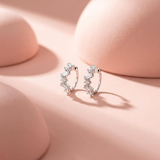 Mixed-Cut Constellation Huggie Earrings | Luxe3700