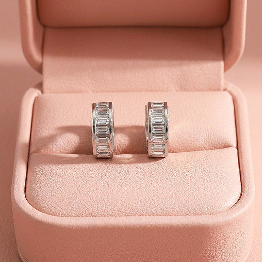 Baguette Channel-Set Huggie Earrings | Luxe3719