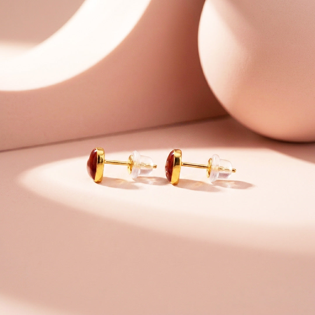 Crimson Heart Stud Earrings | Luxe3722