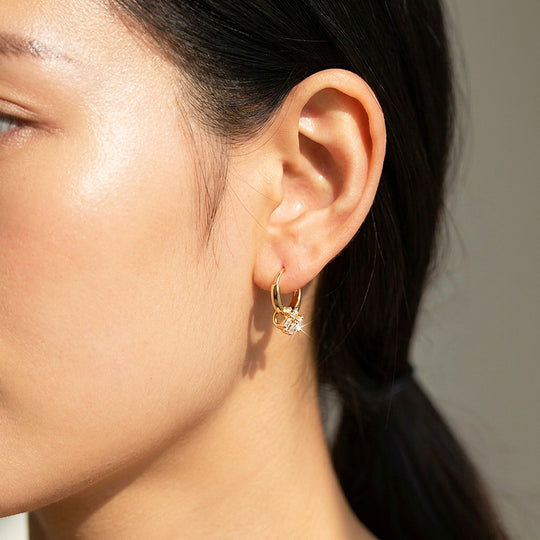 Triple Pavé Ring Hoop Earrings | Luxe3731