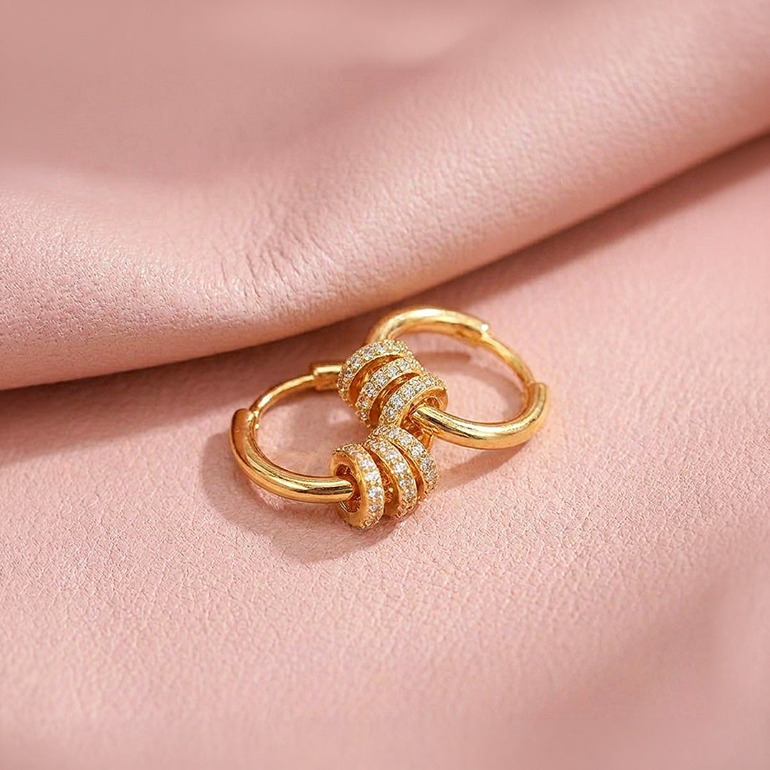 Triple Pavé Ring Hoop Earrings | Luxe3731