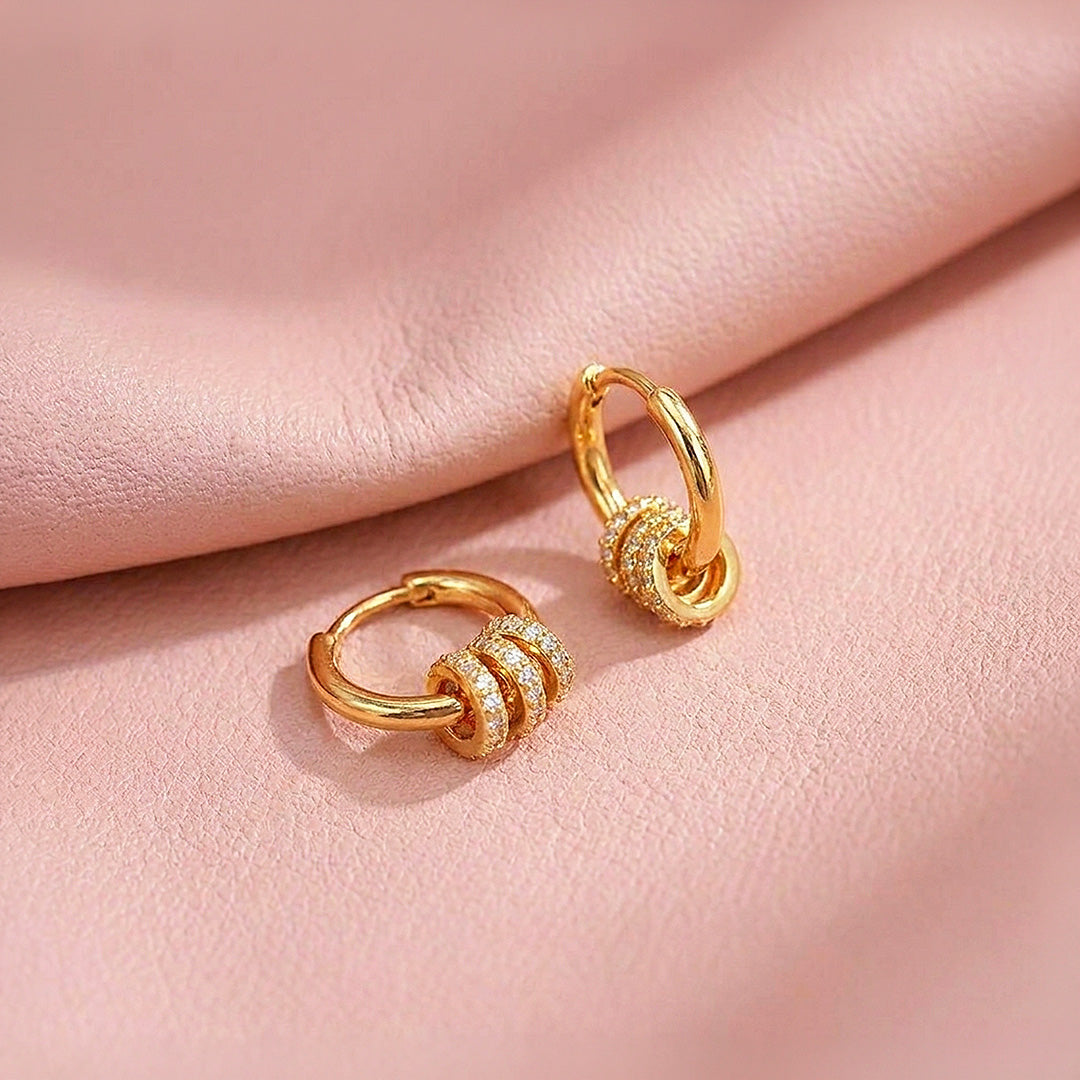 Triple Pavé Ring Hoop Earrings | Luxe3731