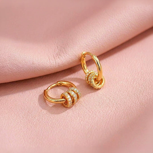 Triple Pavé Ring Hoop Earrings | Luxe3731