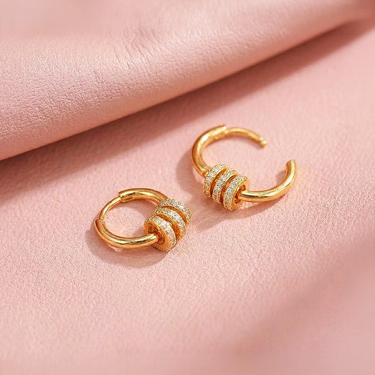 Triple Pavé Ring Hoop Earrings | Luxe3731