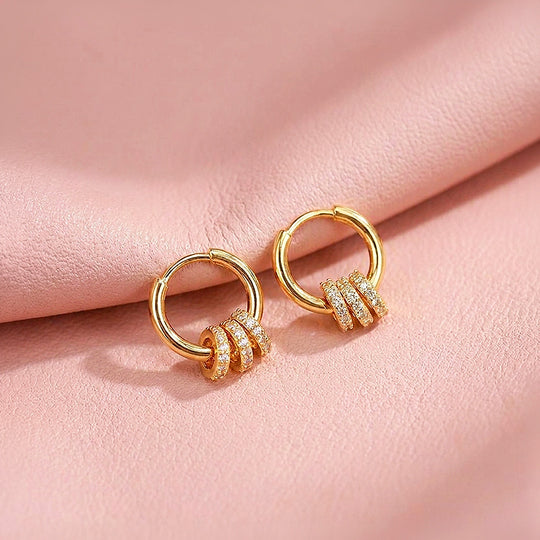 Triple Pavé Ring Hoop Earrings | Luxe3731