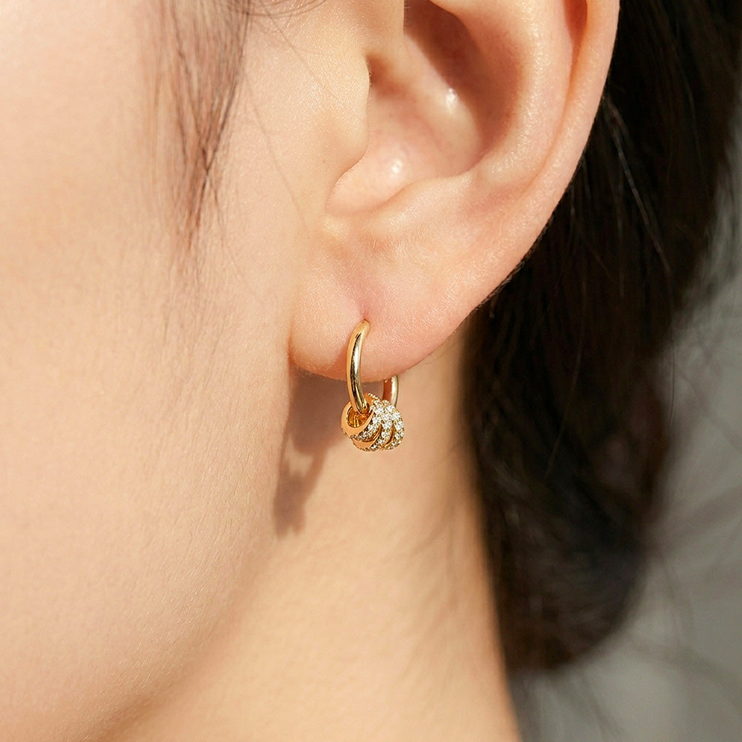 Triple Pavé Ring Hoop Earrings | Luxe3731