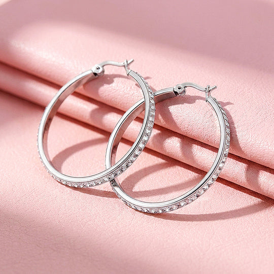 Pavé Large Hoop Earrings | Luxe3734