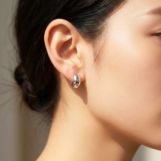 Dome Huggie Hoop Earrings | Luxe3735