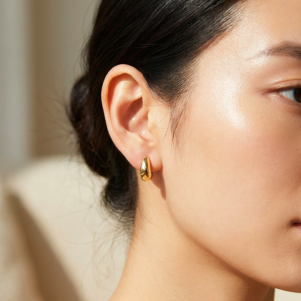 Dome Huggie Hoop Earrings | Luxe3735