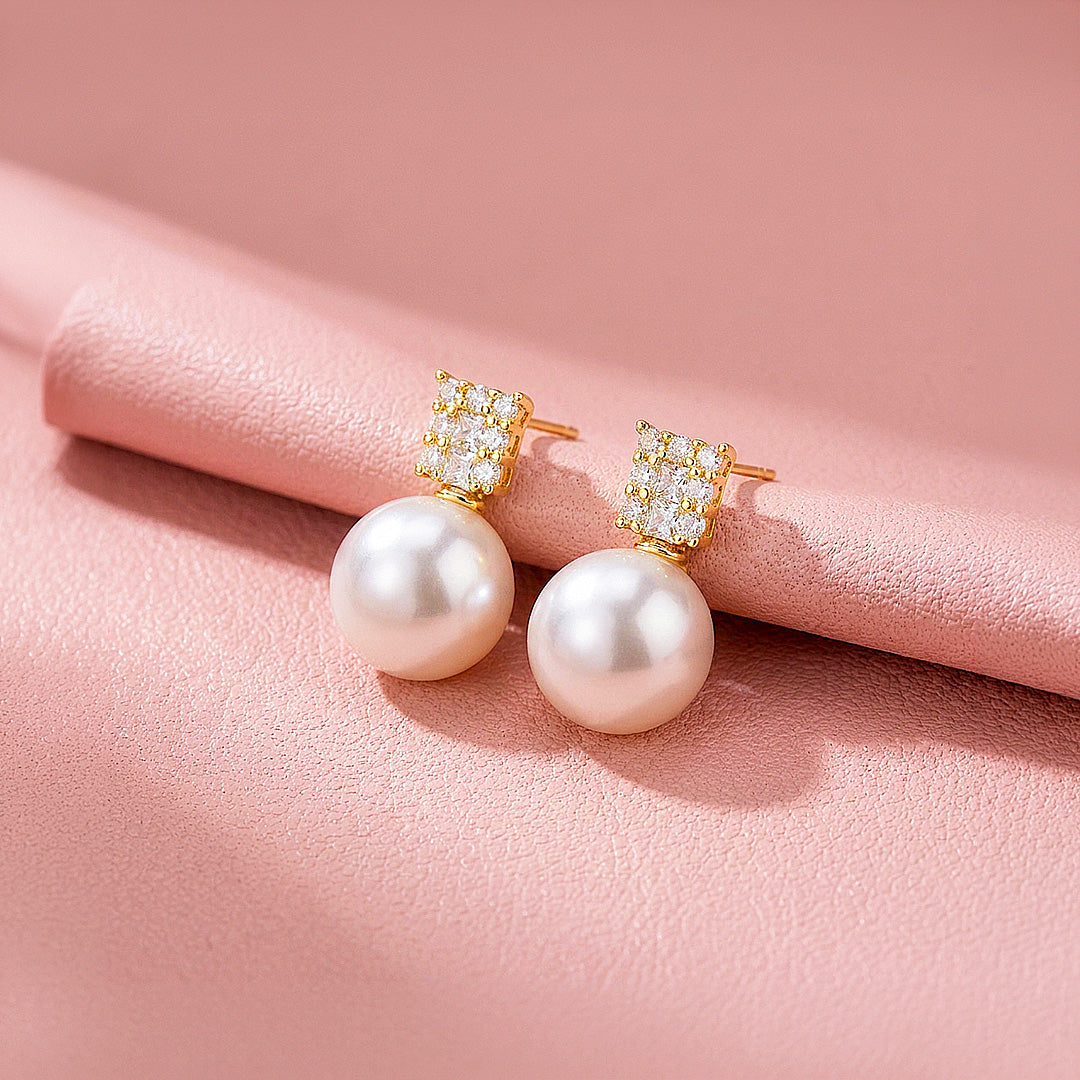 Stone Bar &amp; Pearl-Style Drop Earrings | Luxe3739