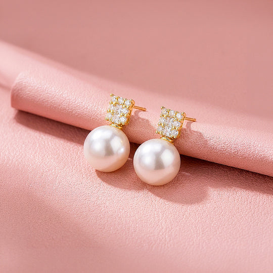 Stone Bar &amp; Pearl-Style Drop Earrings | Luxe3739
