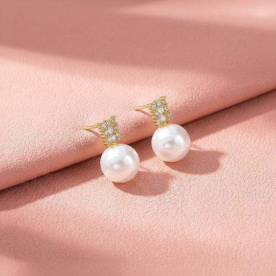 Stone Bar &amp; Pearl-Style Drop Earrings | Luxe3739
