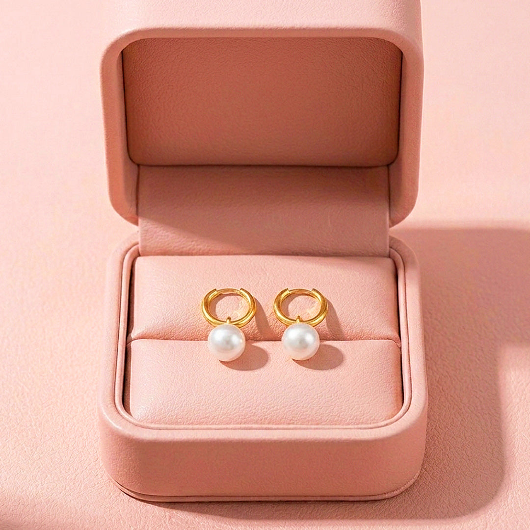 Huggie Hoop &amp; Pearl-Style Drop Earrings | Luxe3740