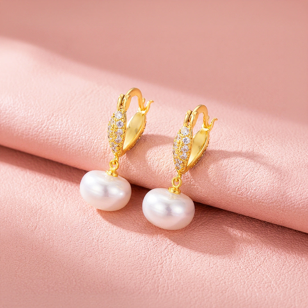 Huggie &amp; Pearl-Style Drop Earrings | Luxe3741