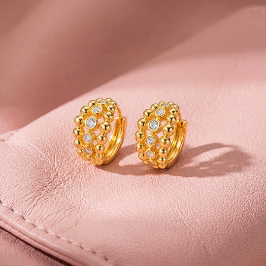 Beaded Lattice Hoop Earrings | Luxe3744