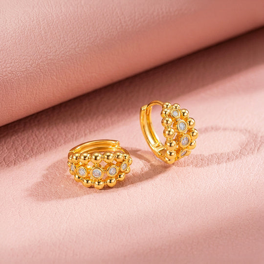 Beaded Lattice Hoop Earrings | Luxe3744