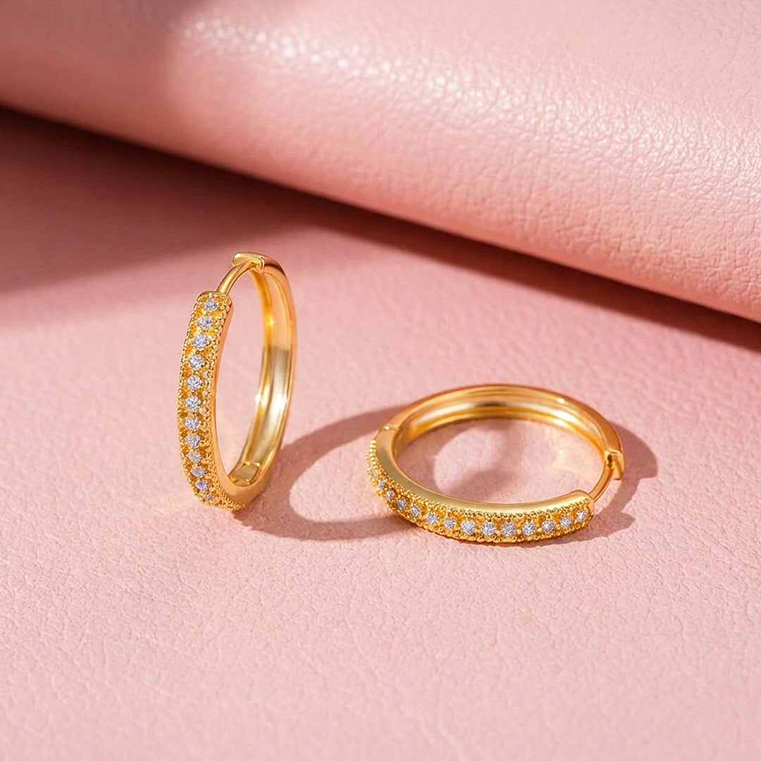 Encrusted Hoop Earrings | Luxe3747