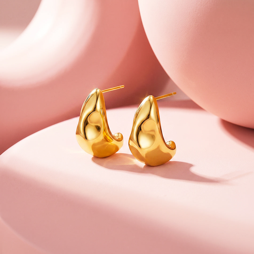 Chunky Dome Teardrop Earrings | Luxe3751