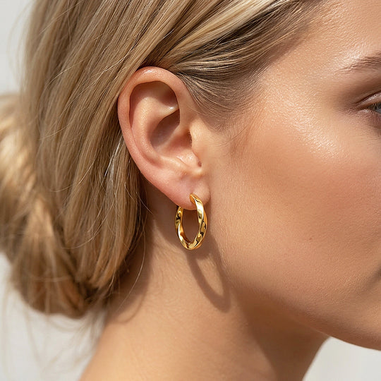 Twisted Hoop Earrings | Luxe3753