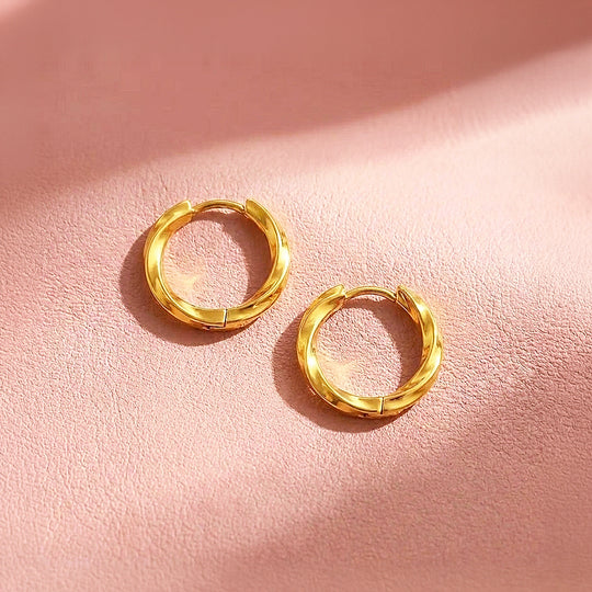 Twisted Hoop Earrings | Luxe3753