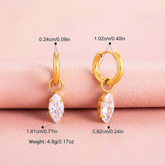 Marquise Drop Huggie Earrings | Luxe3757