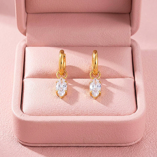 Marquise Drop Huggie Earrings | Luxe3757