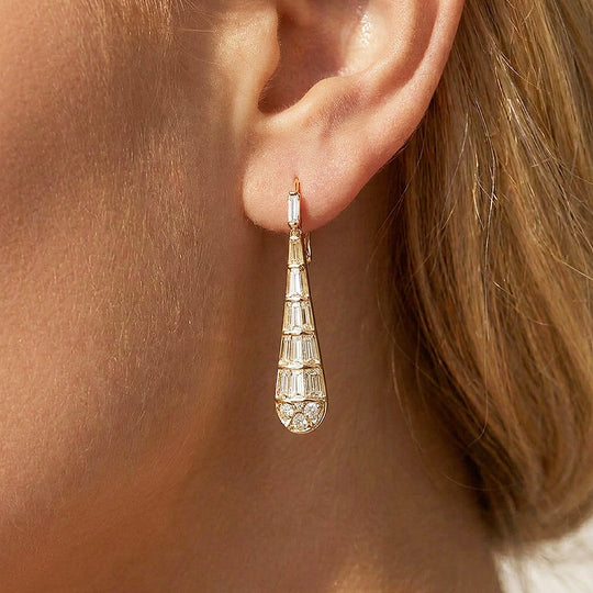 Tapered Geometric Drop Earrings | Luxe3762