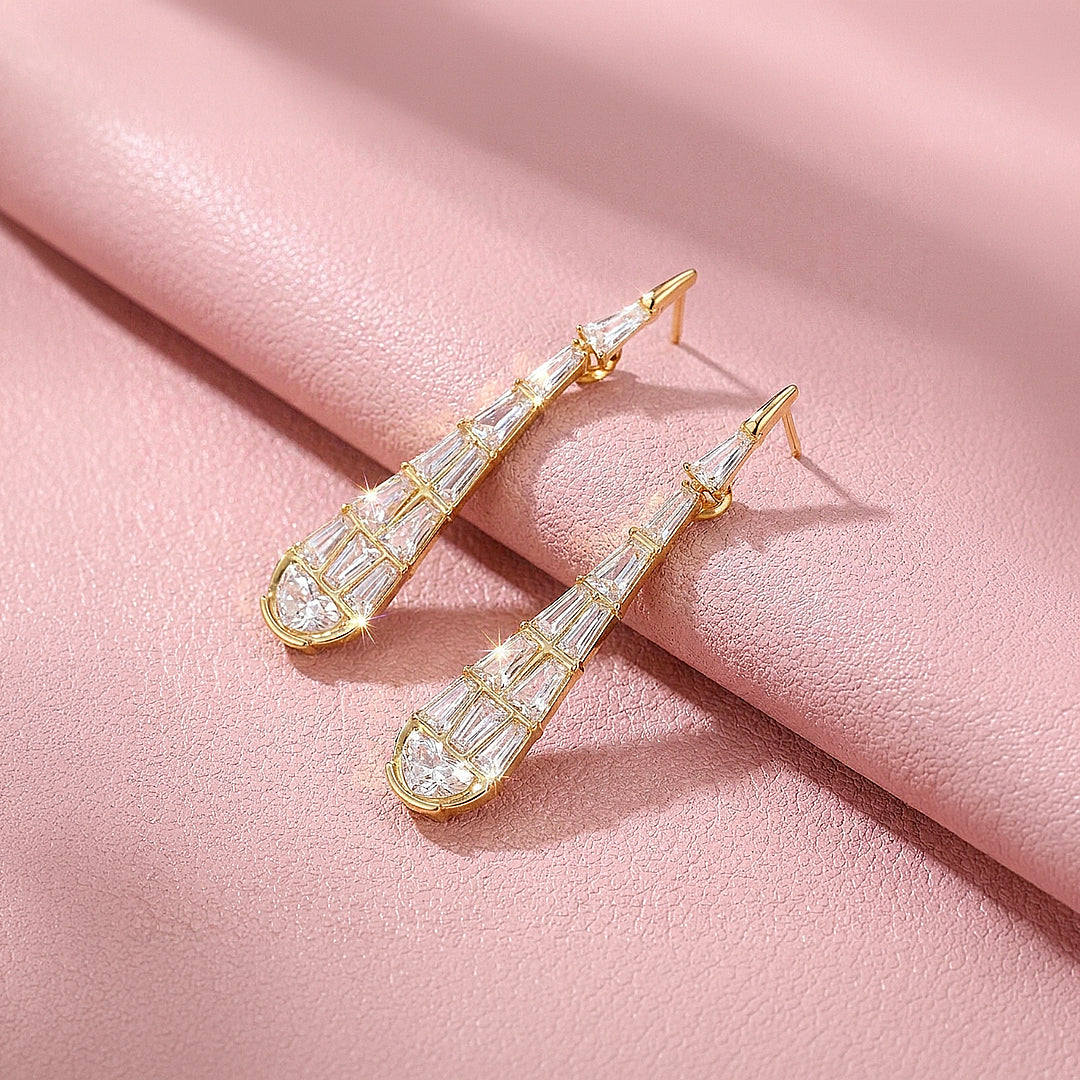 Tapered Geometric Drop Earrings | Luxe3762