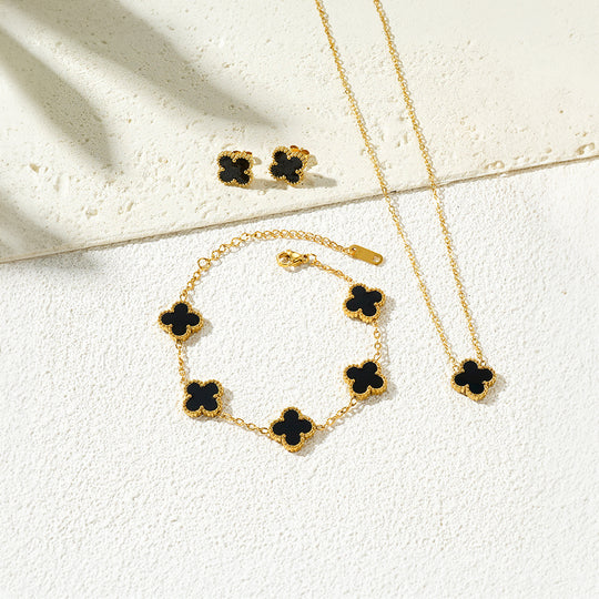 Four-Leaf Clover Jewelry Set | 14K Gold Plated | Luxe4358