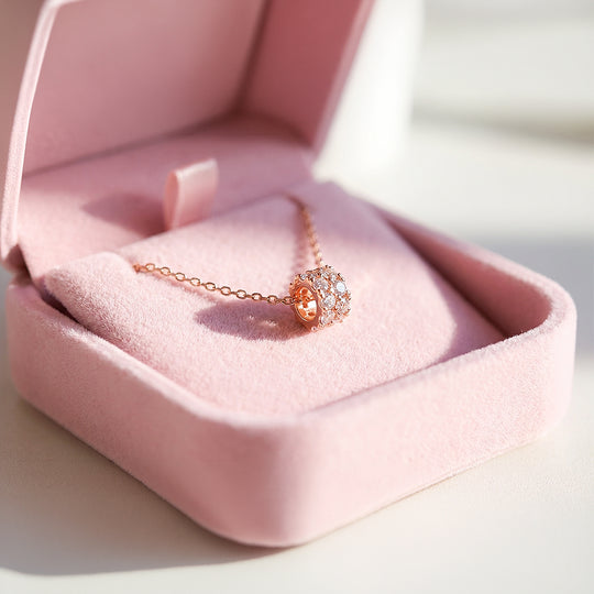 Pavé Bar Pendant Necklace | Gold/Rose Gold | Luxe4454