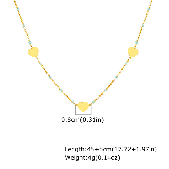 Heart Station Pendant Necklace | Gold | Luxe4456
