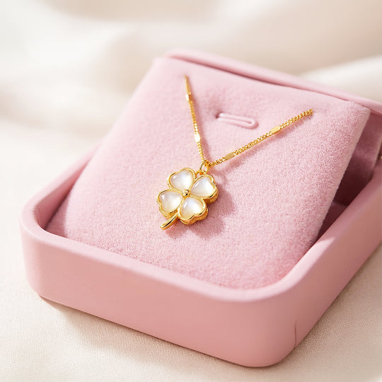 Four-Leaf Clover Pendant Necklace | Gold | Luxe4461 - Luxe Necklace | Singapore Jewellery, Wedding Rings &amp; Gifts | Same Day Delivery | Tiara.com.sg