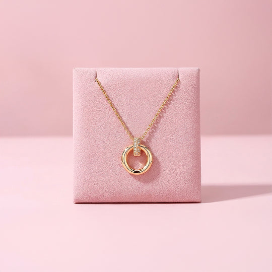 Circle Bar Pendant Necklace | Rose Gold | Luxe4464 - Luxe Necklace | Singapore Jewellery, Wedding Rings &amp; Gifts | Same Day Delivery | Tiara.com.sg