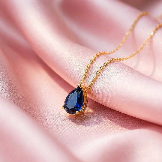 Pear-Cut Birthstone Pendant Necklace | Gold | Luxe4473 - Luxe Necklace | Singapore Jewellery, Wedding Rings &amp; Gifts | Same Day Delivery | Tiara.com.sg