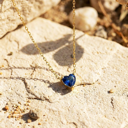 Heart-Cut Birthstone Pendant Necklace | Gold | Luxe4475 - Luxe Necklace | Singapore Jewellery, Wedding Rings &amp; Gifts | Same Day Delivery | Tiara.com.sg