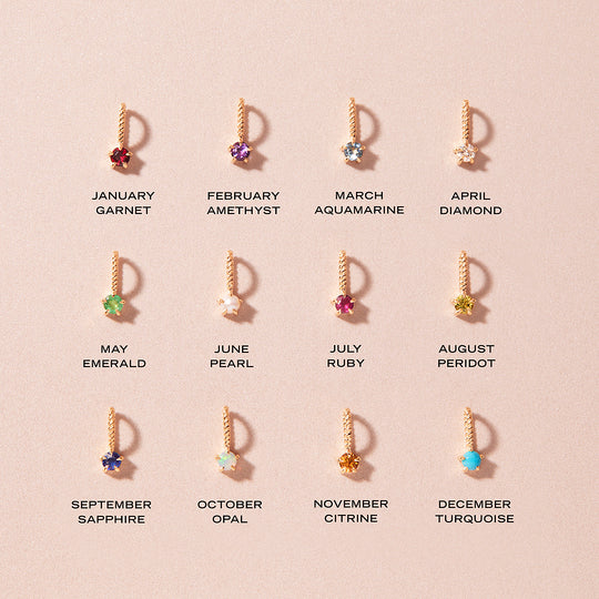 Birthstone Charm Drop Necklace | Gold | Luxe4344 - Luxe Necklace | Singapore Jewellery, Wedding Rings &amp; Gifts | Same Day Delivery | Tiara.com.sg