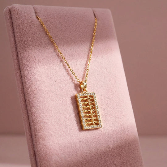 Abacus Pendant Necklace | Gold | Luxe4481 - Luxe Necklace | Singapore Jewellery, Wedding Rings &amp; Gifts | Same Day Delivery | Tiara.com.sg