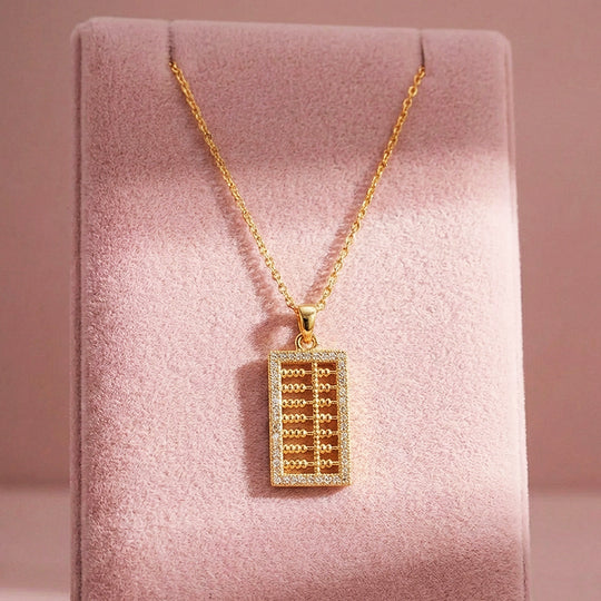 Abacus Pendant Necklace | Gold | Luxe4481 - Luxe Necklace | Singapore Jewellery, Wedding Rings &amp; Gifts | Same Day Delivery | Tiara.com.sg