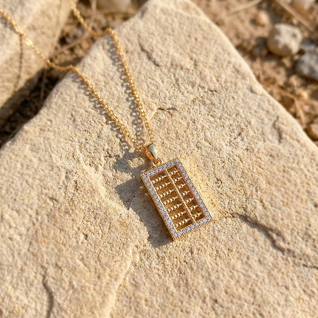 Abacus Pendant Necklace | Gold | Luxe4481 - Luxe Necklace | Singapore Jewellery, Wedding Rings &amp; Gifts | Same Day Delivery | Tiara.com.sg