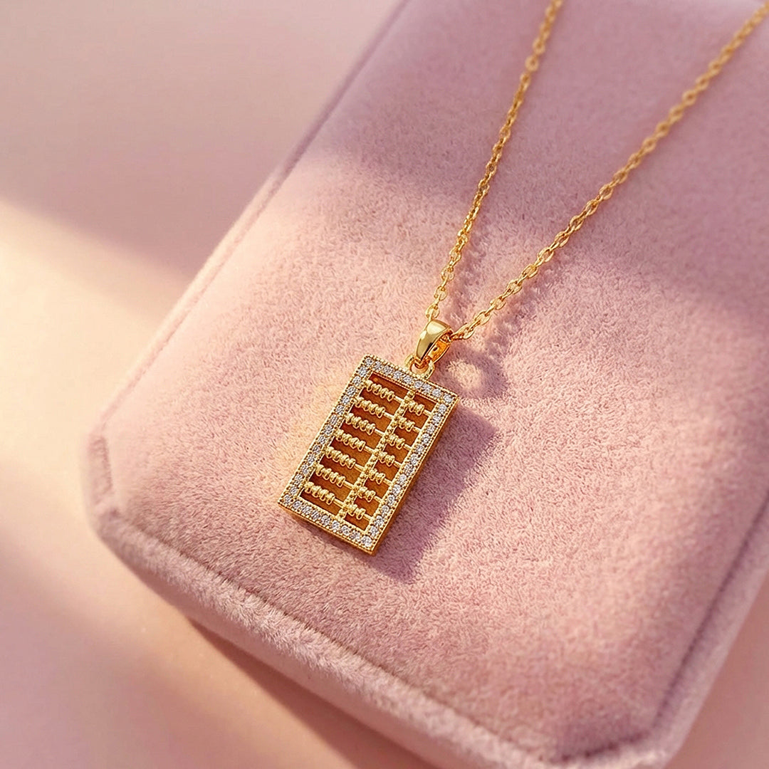 Abacus Pendant Necklace | Gold | Luxe4481 - Luxe Necklace | Singapore Jewellery, Wedding Rings &amp; Gifts | Same Day Delivery | Tiara.com.sg